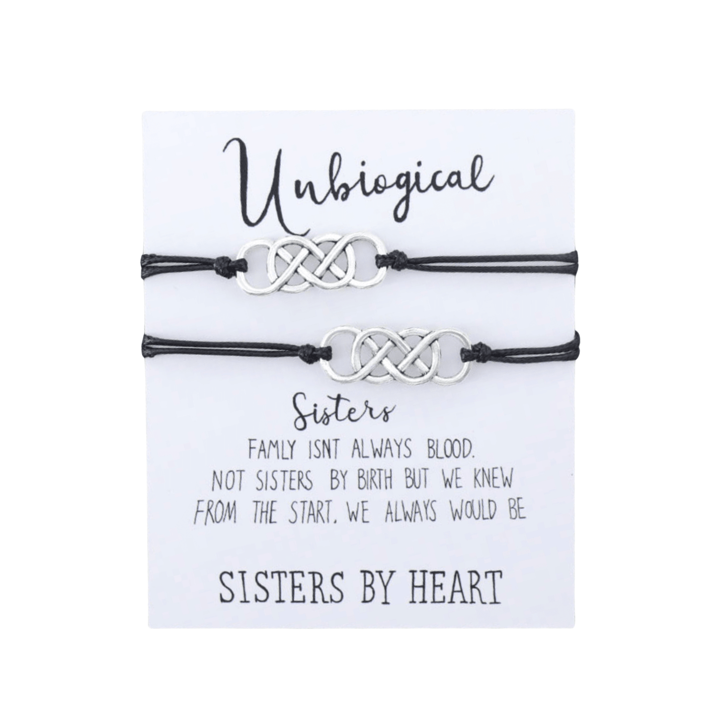 Black & Silvertone Celtic Knotted 'sisters' Adjustable Bracelet Set