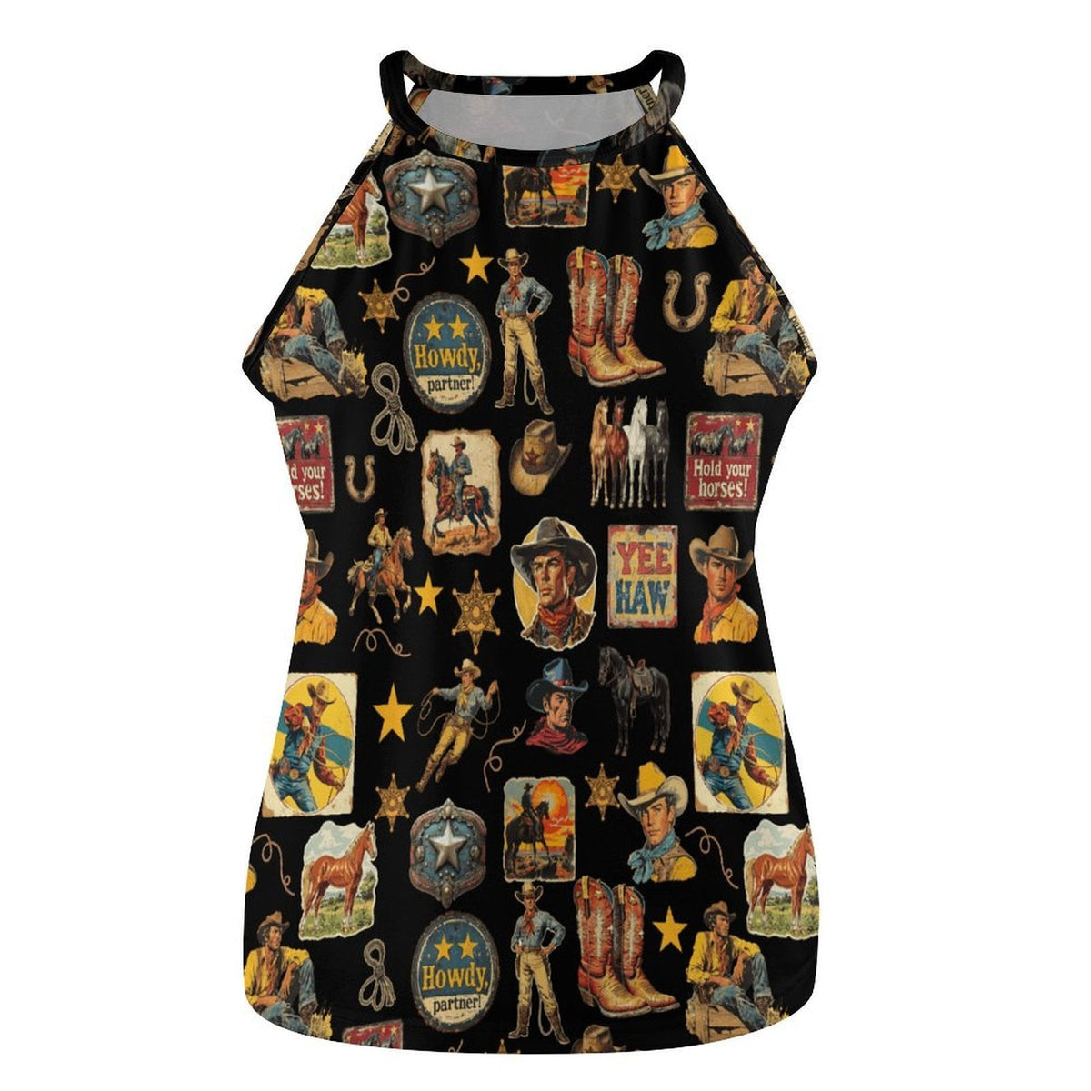 Baha Ranch Vintage Cowboy Collage Western Tank Top