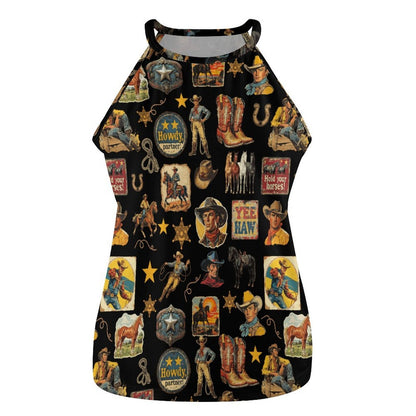 Baha Ranch Vintage Cowboy Collage Western Tank Top