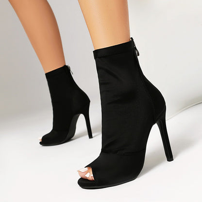 Fishmouth Pointed Stiletto Ankle Boots Women