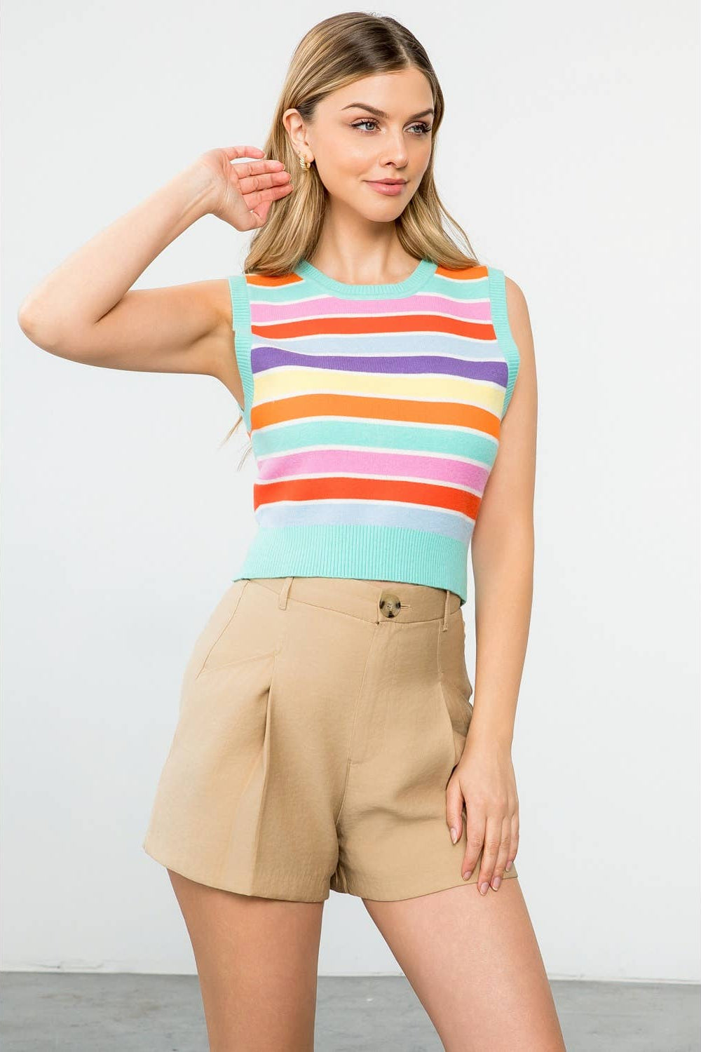 Callie- Multi Color Stripe Knit Top