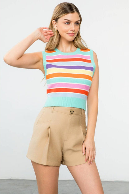 Callie- Multi Color Stripe Knit Top