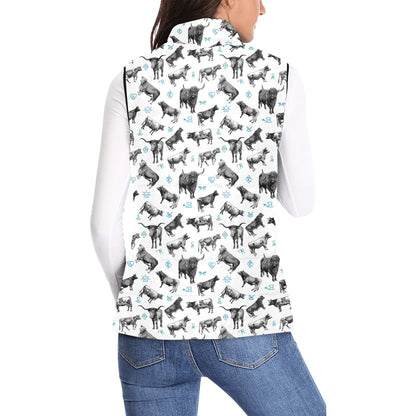 Baha Ranch Cattle and Brands Women's Western Puffy Vest