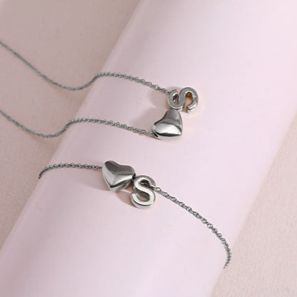 Dainty A-Z Initial Heart Necklace