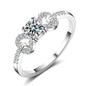 Crystal & Silvertone Bow Ring