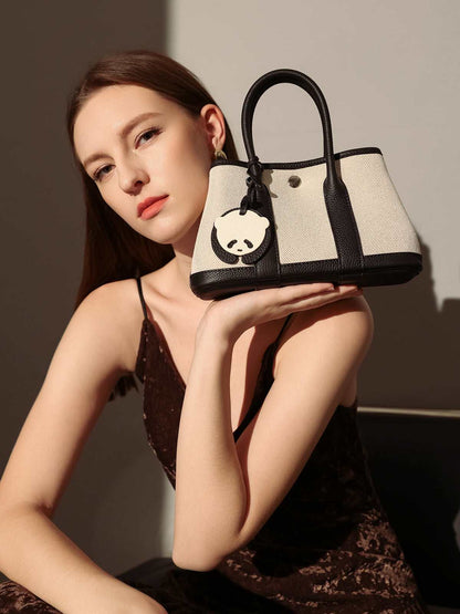 Carefree Canvas and Leather Top Handle Bag