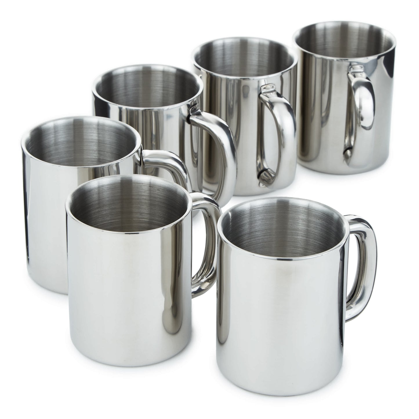 BergHOFF 6Pc 18/10 Stainless Steel Mug Set, 12 oz