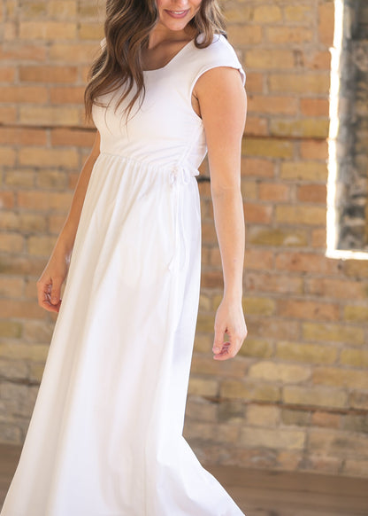 Eleanor White A-line Maxi Dress