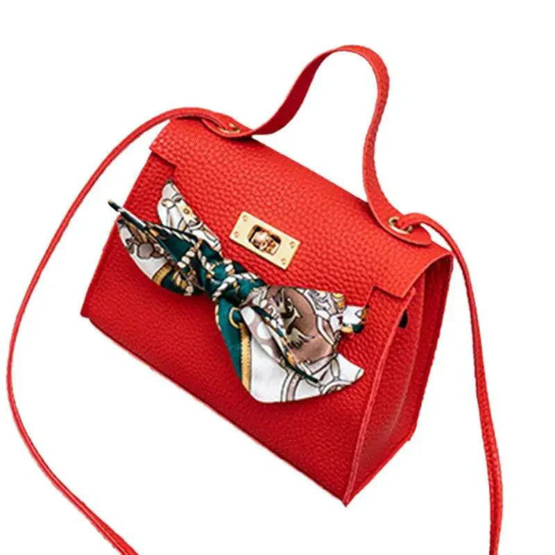 Elegant Leather Handbag & Scarf