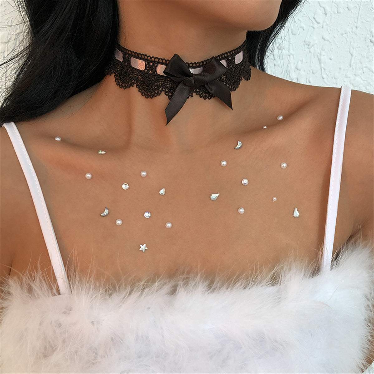 Black & White Bow Choker