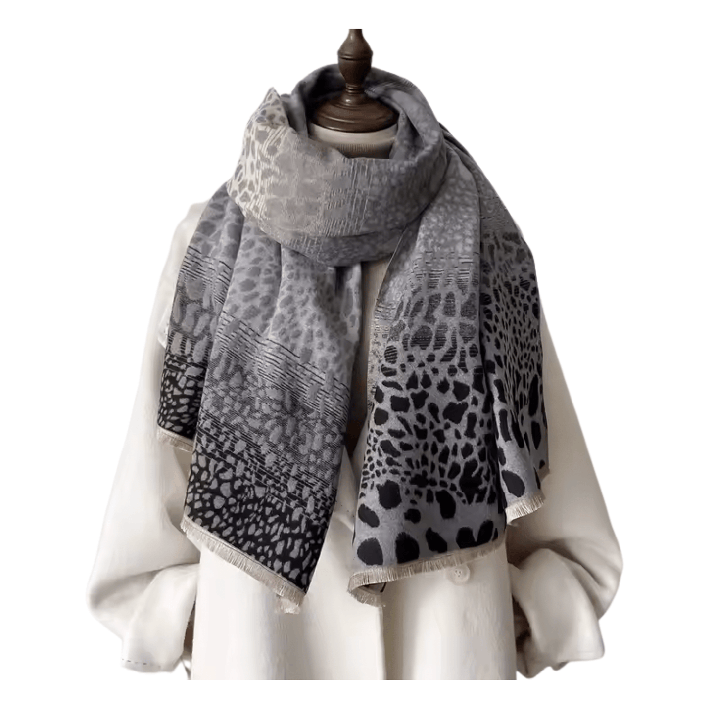Elegant Gradient Leopard Print Scarf