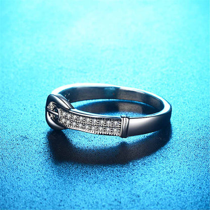 Cubic Zirconia & Silvertone Belt Band