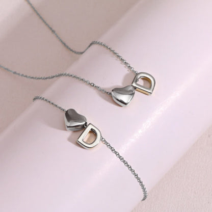 Dainty A-Z Initial Heart Necklace