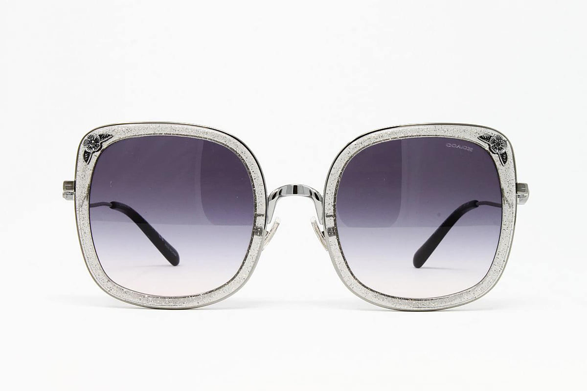 Coach Shiny Gunmetal Square Women's Sunglasses