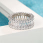 Cubic Zirconia & Crystal Silvertone Band Ring