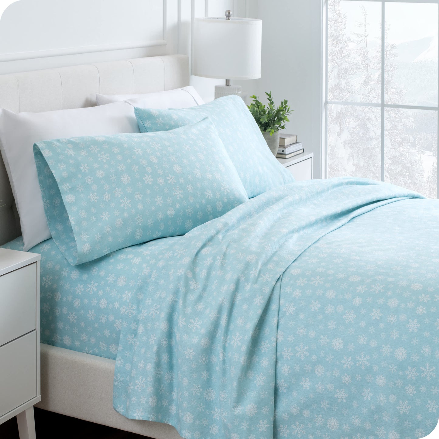 Bare Home  Double Brushed Cotton Flannel Sheet Set