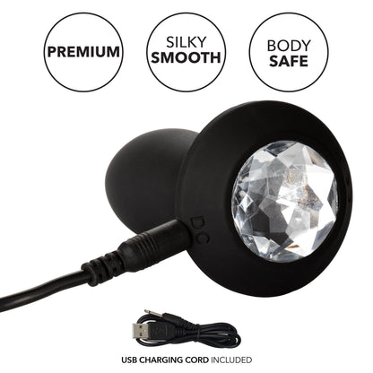 CalExotics Power Gem Vibrating Petite Crystal Probe - Black
