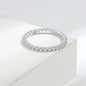 Cubic Zirconia & Silvertone Thin Band Ring