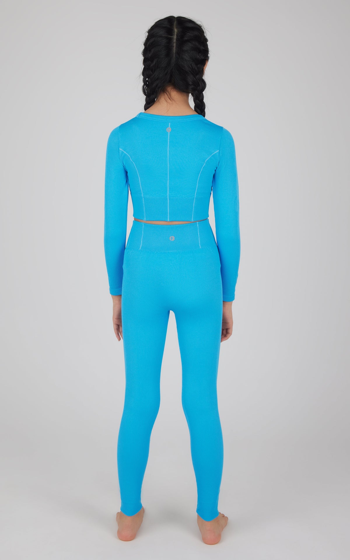 90 Degree by Reflex Girls 2 PC Seamless Ribbed Long Sleeve Top and Legging Set