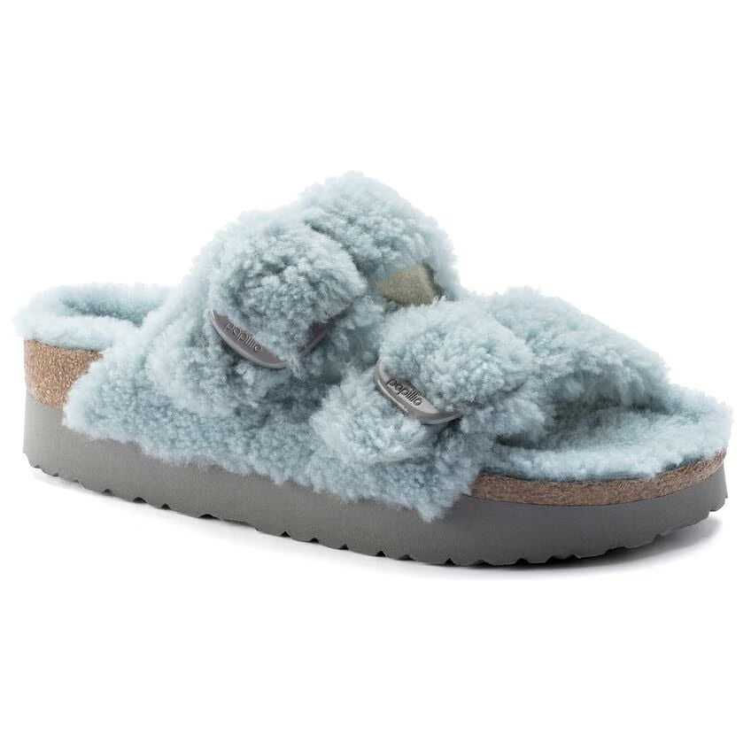 Birkenstock Arizona Big Buckle Pap Teddy Faded Aqua