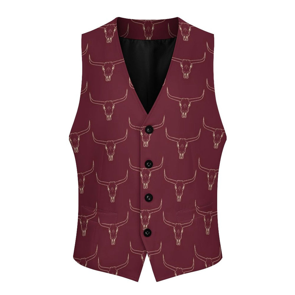 Baha Ranch Burgandy Longhorn Men's Western Vest