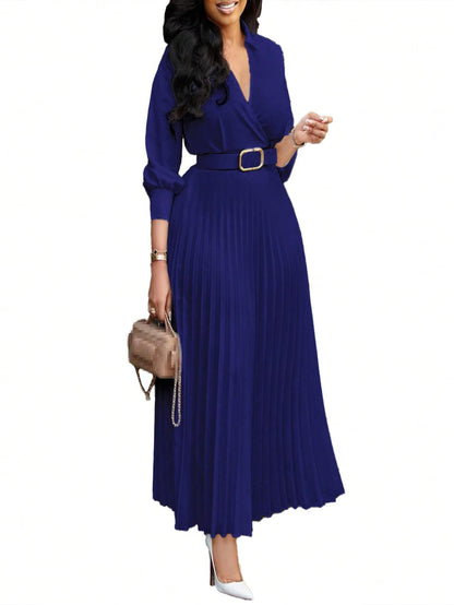 Chic YC Women's 3/4 Sleeve Flared A Line Dress