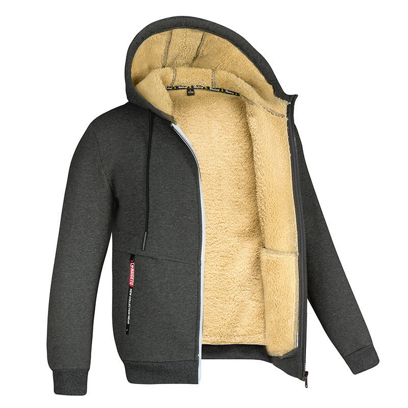 Hooded Thick Fleece Cardigan