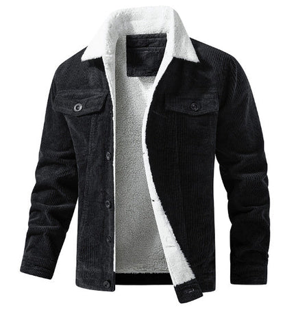Corduroy Plush Lapel Jacket