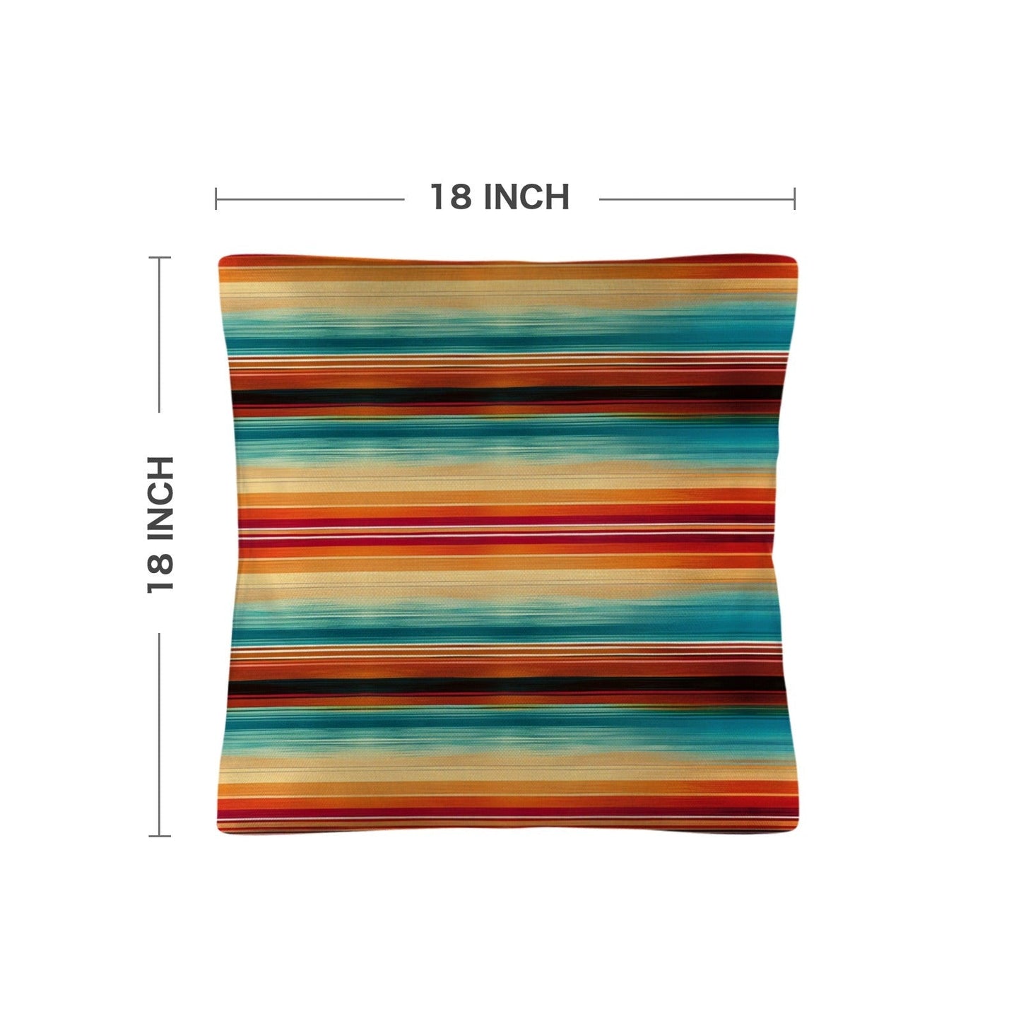 Colores De Mexico Southwest Serape Pillow Case 18x18" Made in America