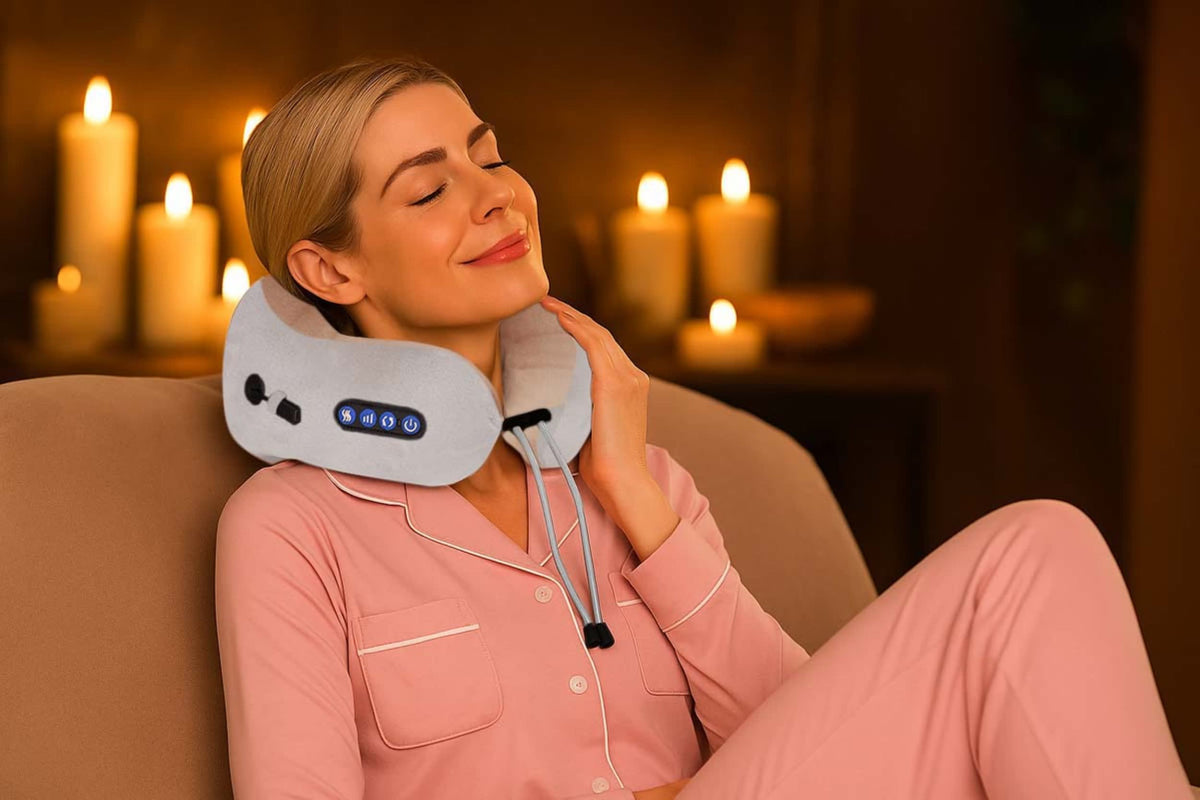 Calm Wrap Rechargeable Memory Foam Pillow Massager