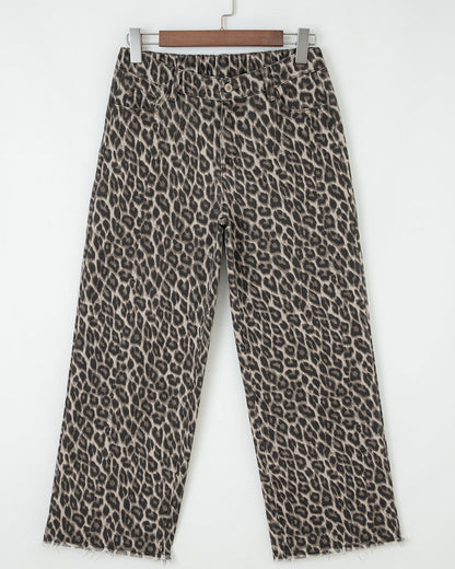 Bailey Leopard Straight Loose Leg Jeans