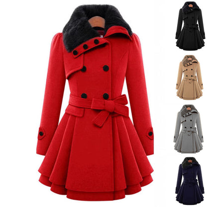 Women's Belted Wool-Blend Coat