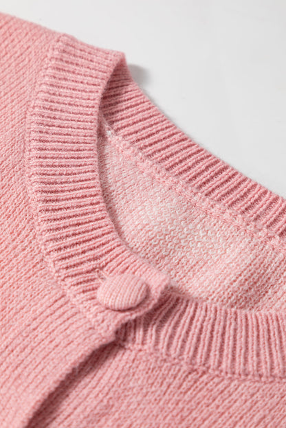 Anna Heart Pattern Button Front Cardigan Sweater