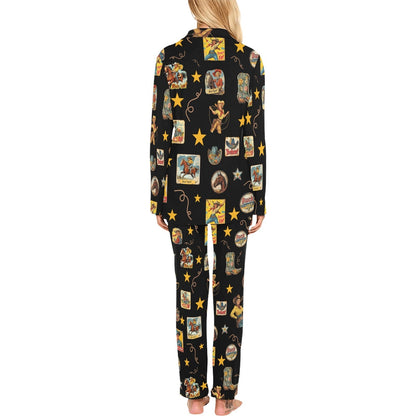 Baha Ranch Vintage Cowgirl Collage Western Pajama Set