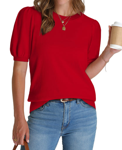 ✨Women's Lightweight Puff Short Sleeve Sweater