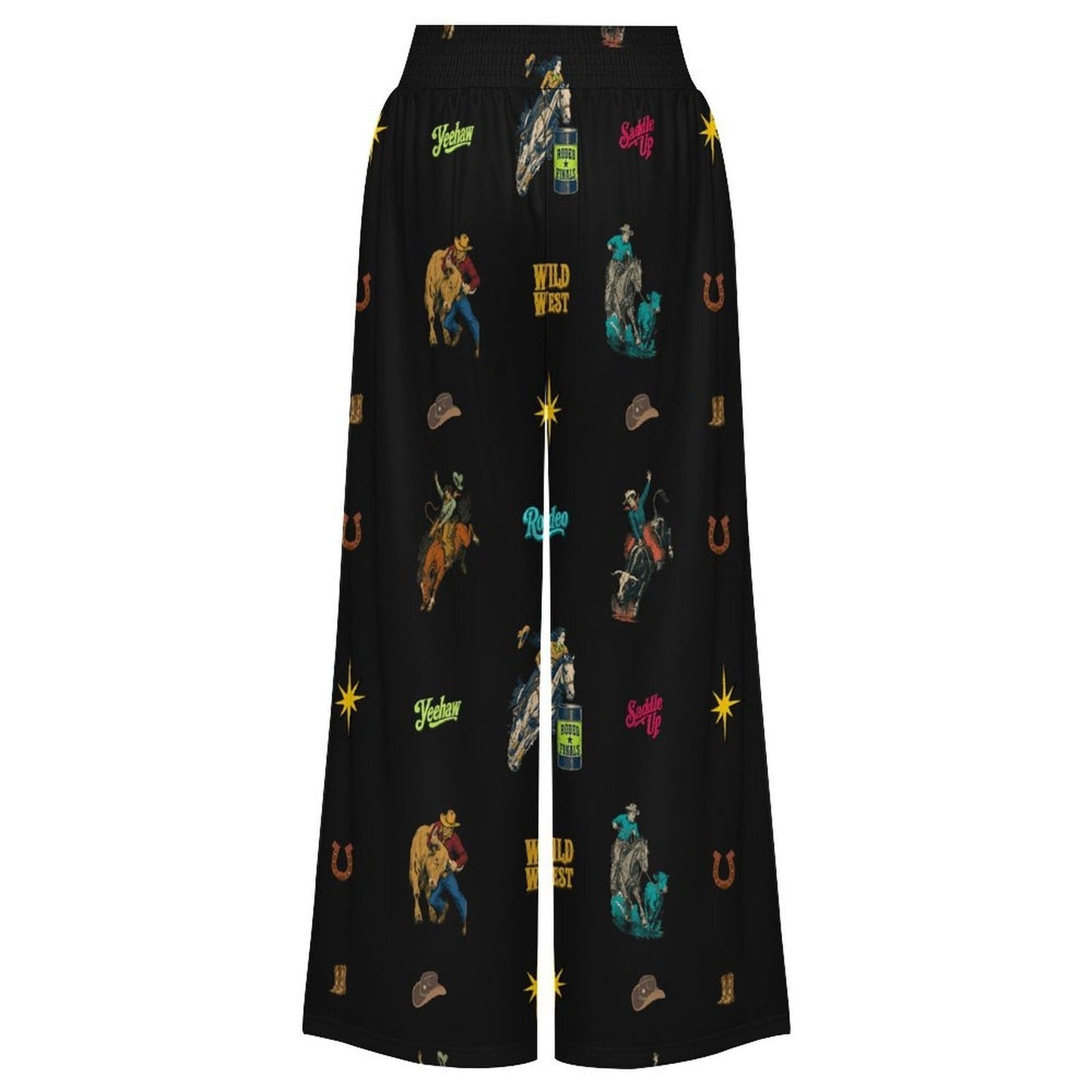 Baha Ranch The Last Roundup Rodeo High Waisted Wide Leg Pants