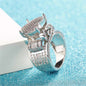 Cubic Zirconia & Silvertone Heart Ring