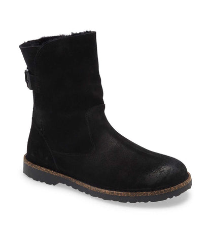 Birkenstock Uppsala Shearling Suede Leather Black