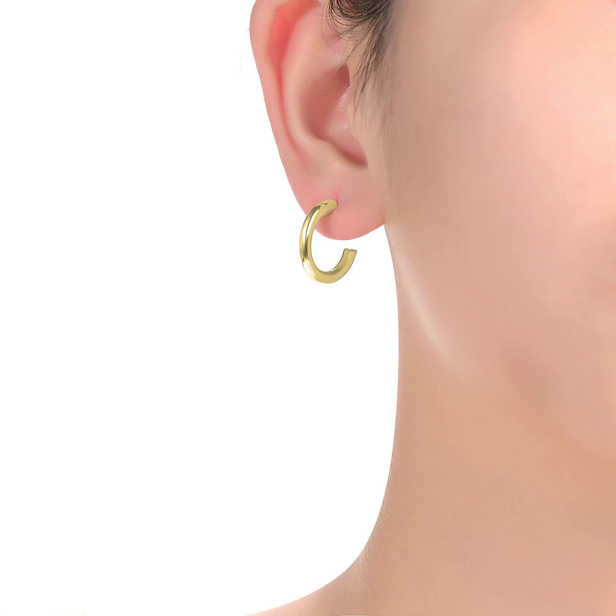 14K Gold Plated Open Hoop Earrings