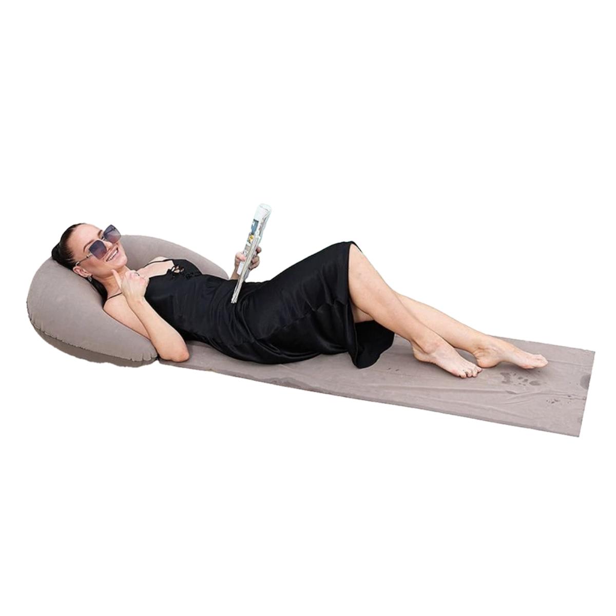 Beach Mat with Inflatable Head Pillow