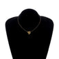Black Acrylic & Goldtone Floral Choker Necklace