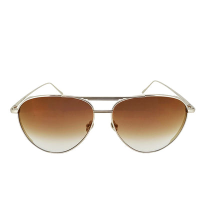 Linda Farrow Carter Aviator Unisex Brown Sunglasses 6269