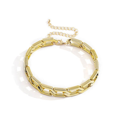Goldtone Open Hexagon Choker Necklace