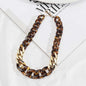Amber & Goldtone Tortoise Curb Chain Necklace