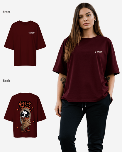 G West Womens Oversized Hustle T-Shirt