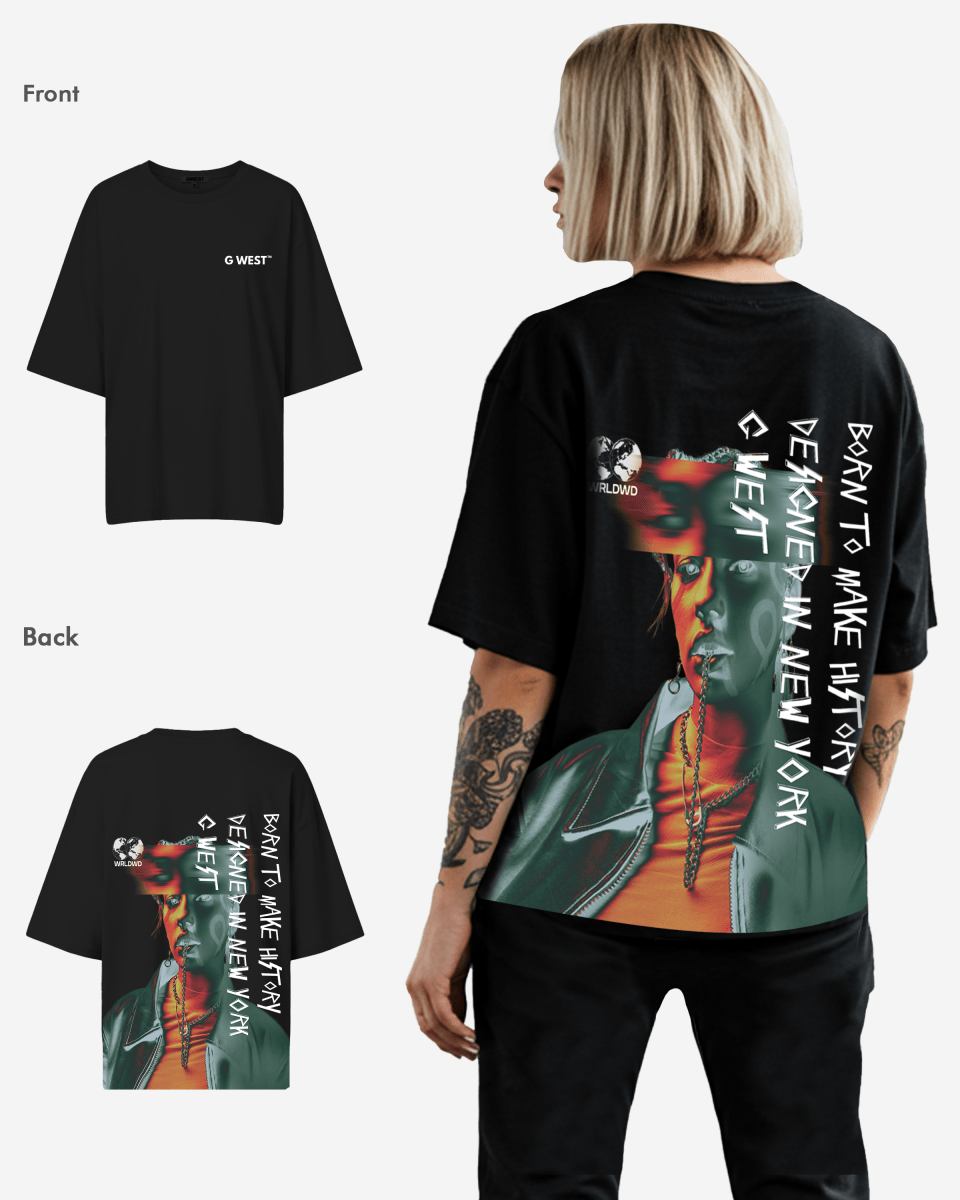 G West Womens Oversized World Wide Chain Tee