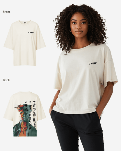 G West Womens Oversized World Wide Chain Tee