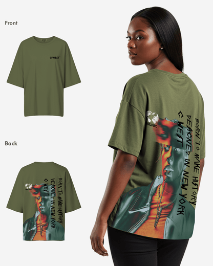 G West Womens Oversized World Wide Chain Tee