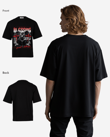G West Rhinestone Blessing Oversized T-Shirt Mens