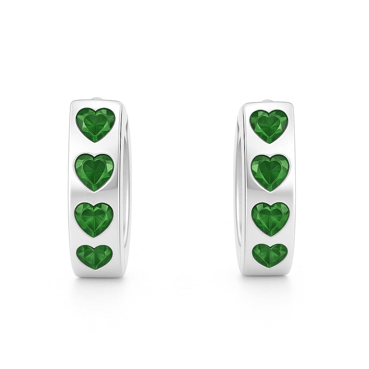 Emerald Heart Hoops